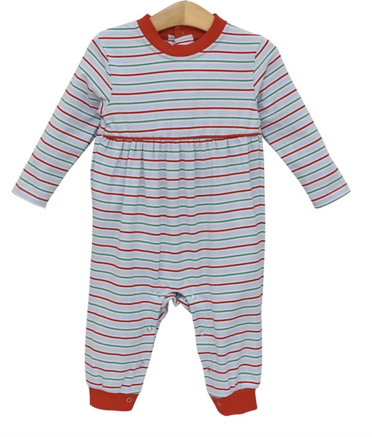 Trotter Street Kids Bennett Romper Merry & Bright Stripe