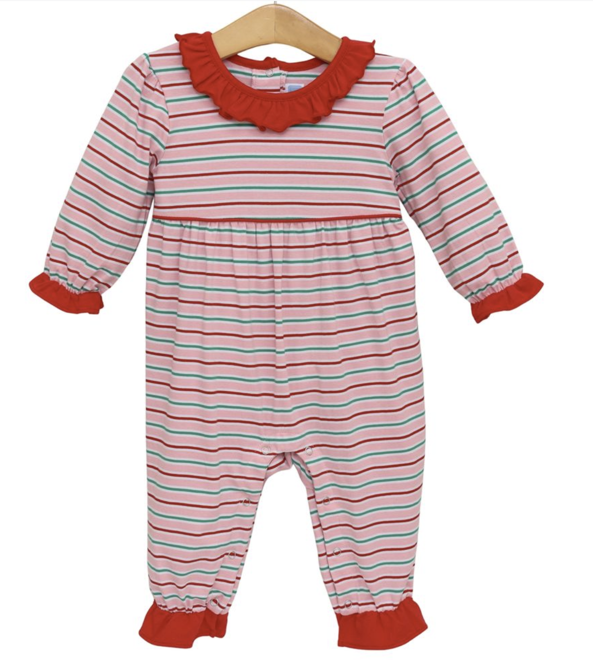 Trotter Street Kids Romper Merry & Bright Stripe