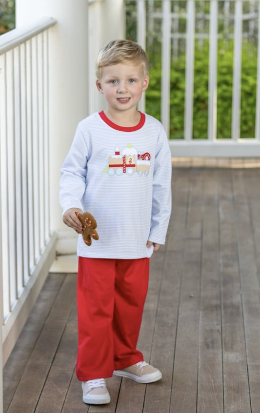 Trotter Street Kids Gingerbread Train Pant Set