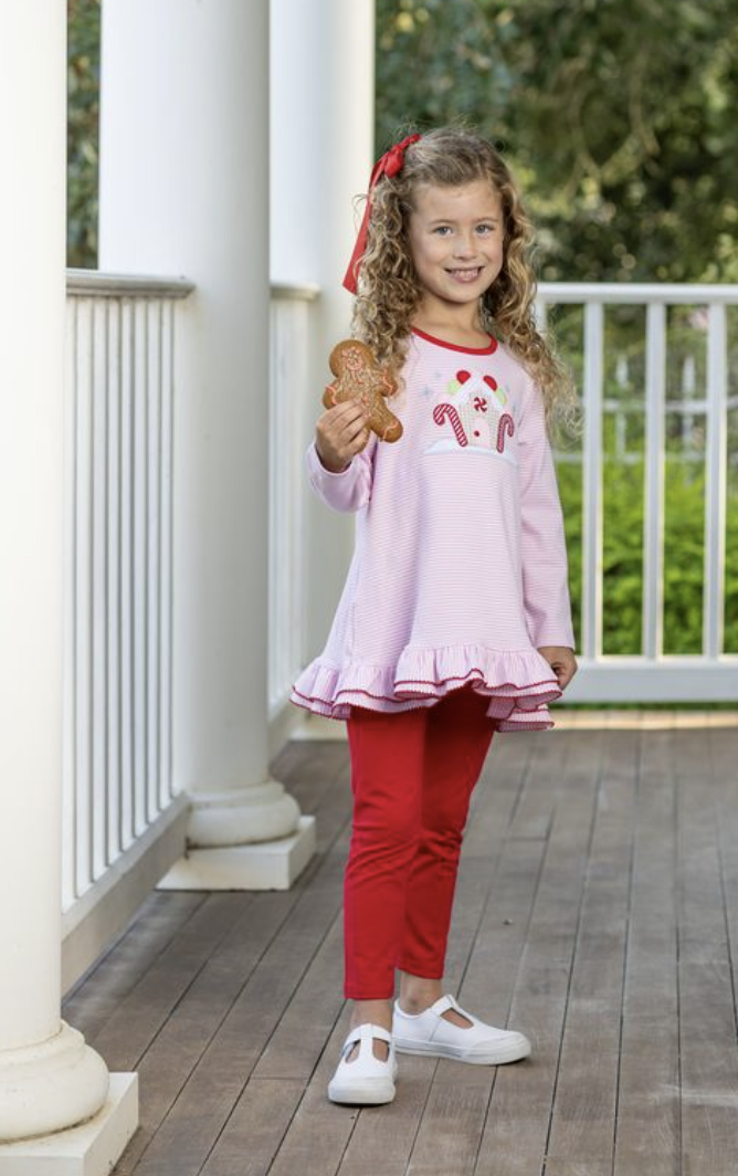 Trotter Street Kids Gingerbread House Pant Set
