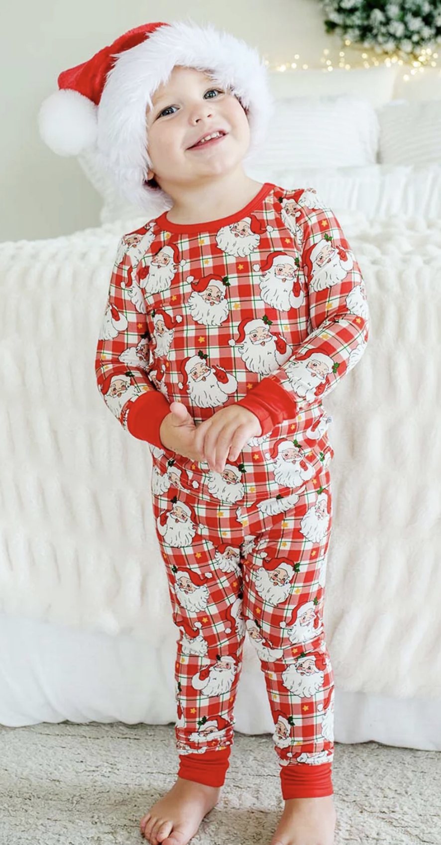Caden Lane Christmas Bamboo Two-Piece Pajama Set | Cozy Claus