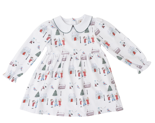 Cypress Row Christmas Village Toile Collins Classic Dress