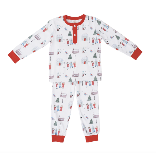 Cypress Row Christmas Village Toile Louis Lounge Set