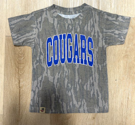 Mossy Oak Bottomland Varsity Letter Youth Tee - Cougars