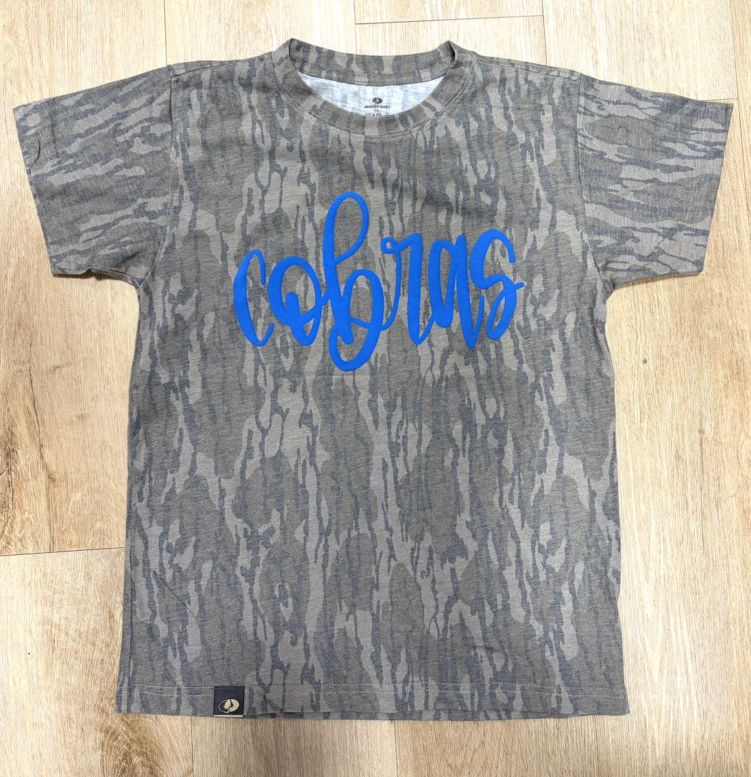 Mossy Oak Bottomland Puff Cursive Youth Shirt - Cobras