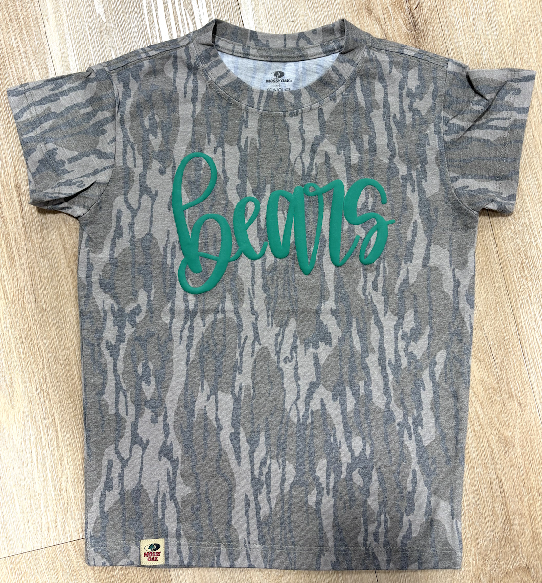 Mossy Oak Bottomland Puff Cursive Youth Shirt - Bears