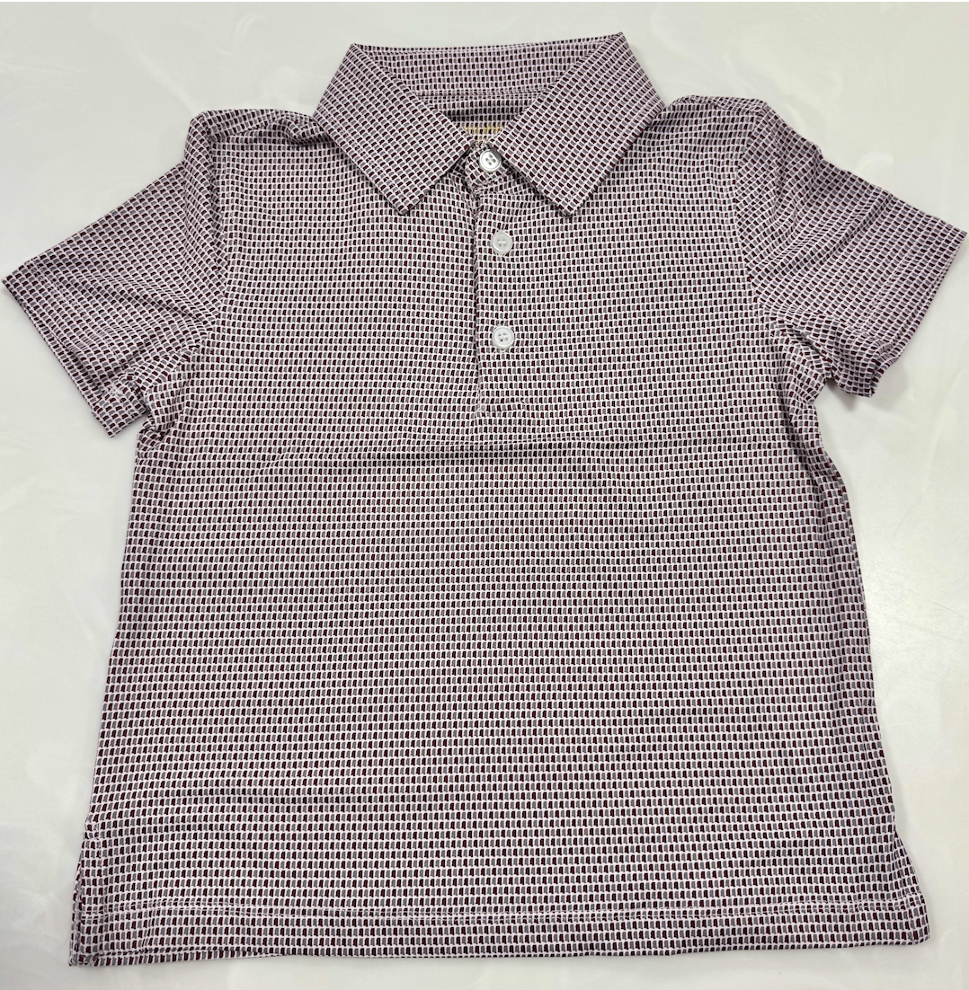 Meripex Micro MS State Outline Polo- Maroon/Grey