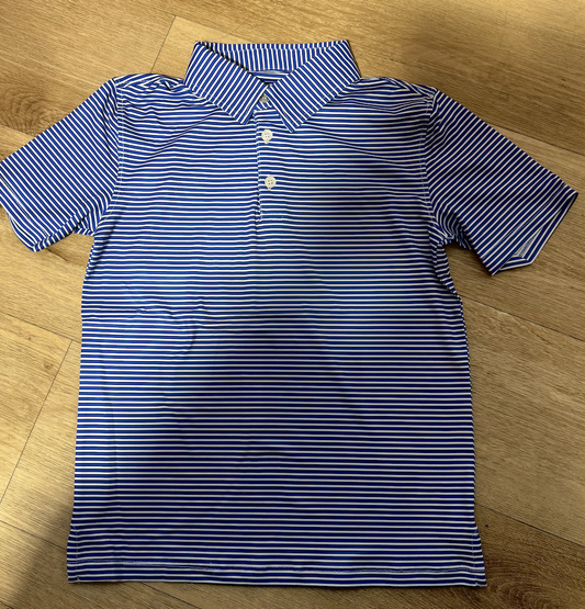 Meripex Blue/Micro Black/White Stripe Polo