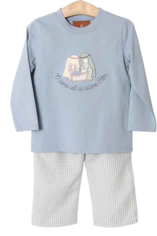 Millie Jay Nativity Applique Boys Pant Set