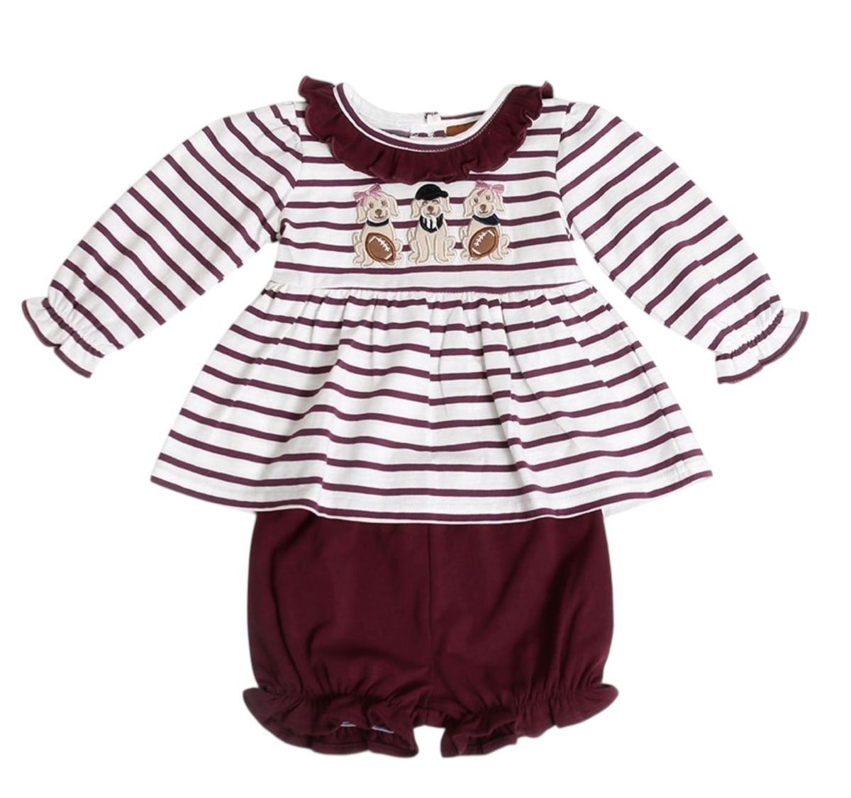 Millie Jay Football Pups Bloomer Set