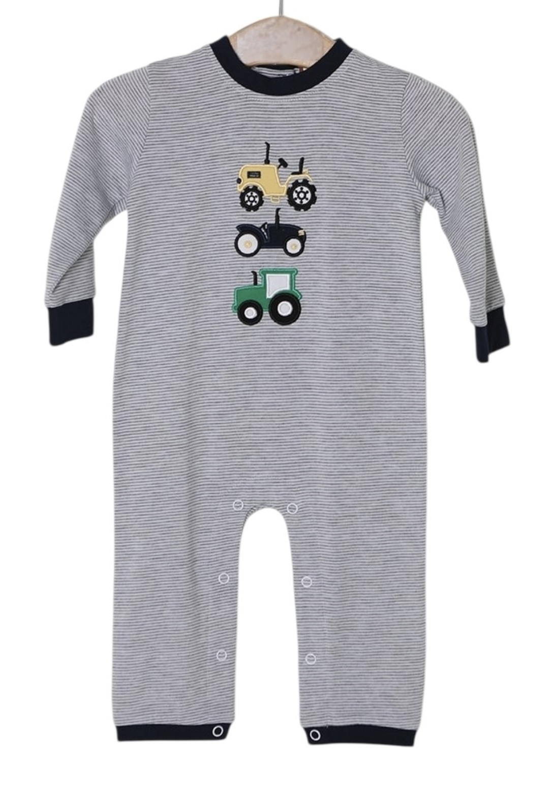 Millie Jay Tractor Trio Applique Boys Romper