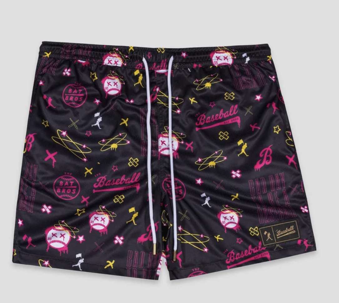Baseballism Bat Bros Bad Day Diamond Air Mesh Shorts - Youth