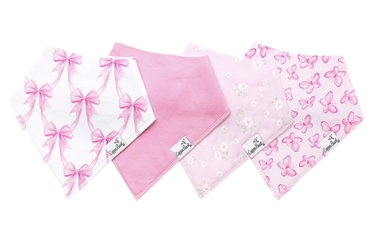 Copper Pearl Bow My Gosh Baby Bandana Bibs