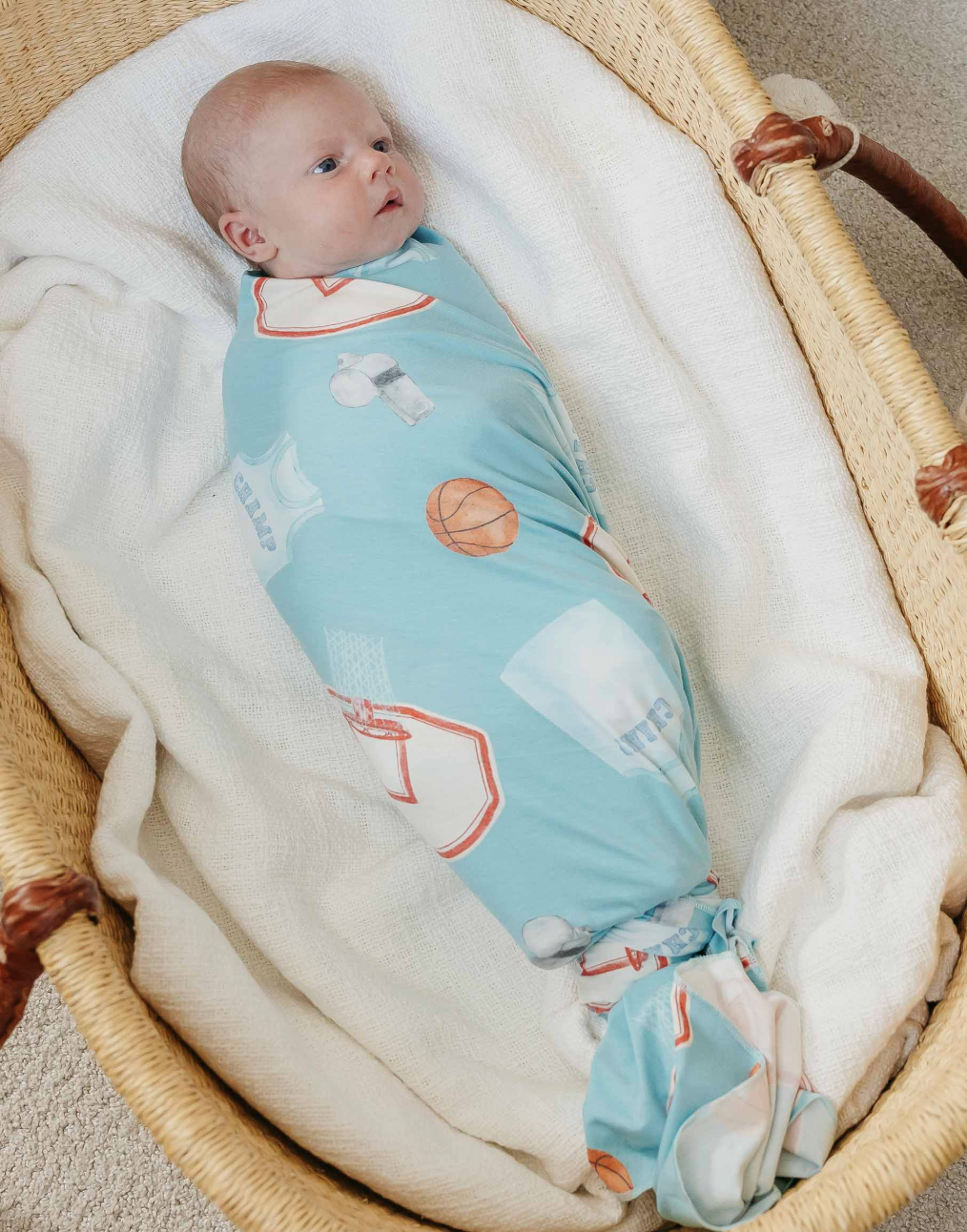 Copper Pearl Slam Dunk Knit Swaddle Blanket