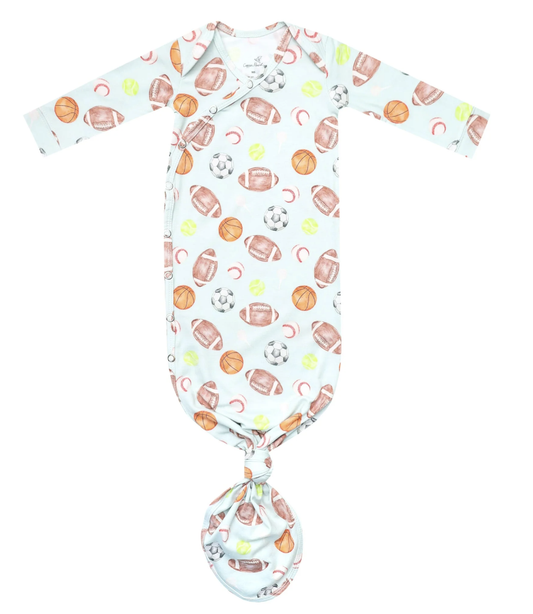 Copper Pearl Sports Medley Newborn Knotted Gown