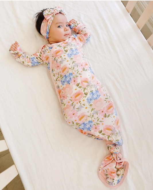 Copper Pearl Penelope Bamboo Newborn Knotted Gown