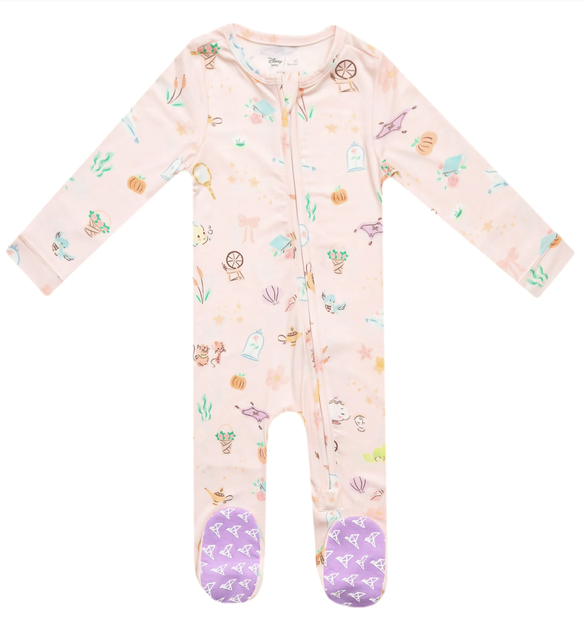 Copper Pearl Enchanted Friends Zip-Up Footie Pajama
