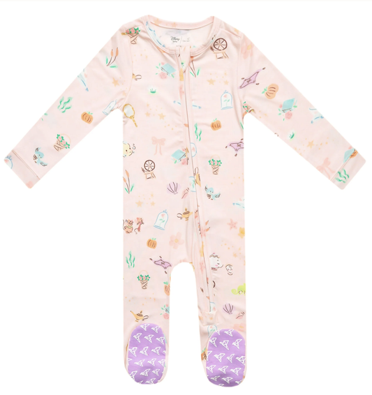 Copper Pearl Enchanted Friends Zip-Up Footie Pajama