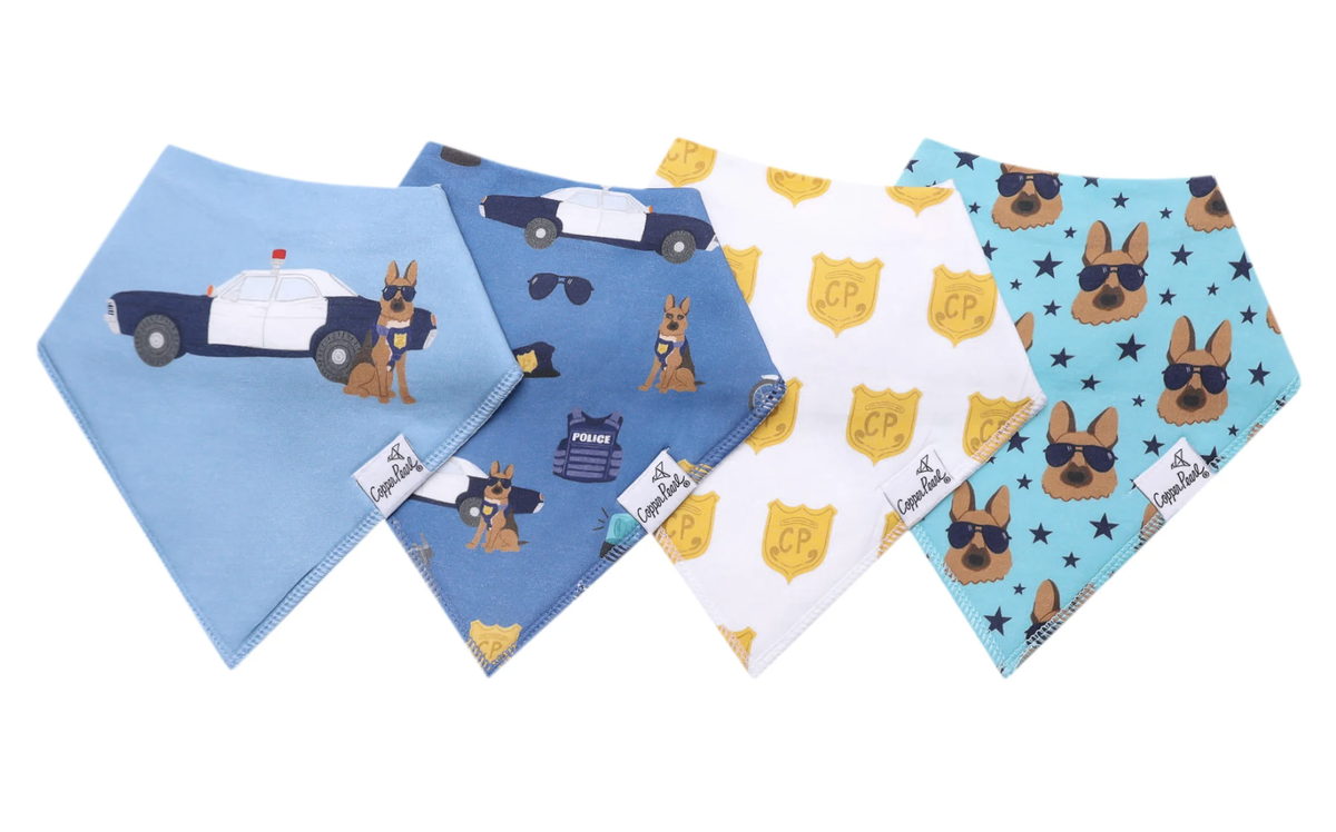 Copper Pearl Police Officer Baby Bandana Bibs