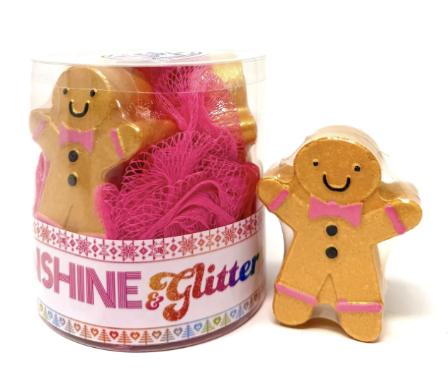 Gingerbread Bath Bomb & Bath Pouf Gift Set