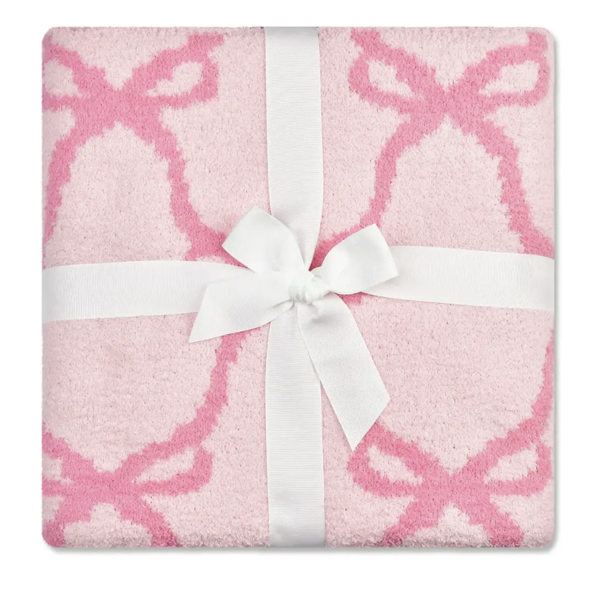 Iscream Sweet Trellis Bow Cozy Knit Blanket