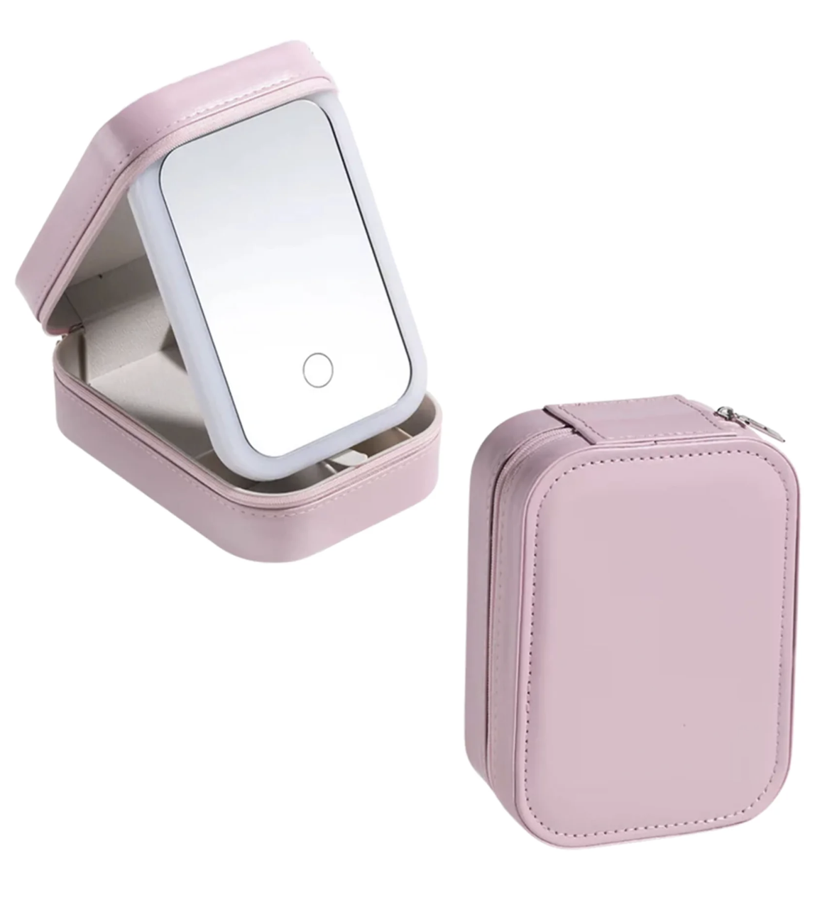 Little Miss Zoe LED Light Mirror Jewelry Case- Pink