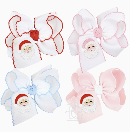 Beyond Creations Embroidered Santa Crochet Edge Bows
