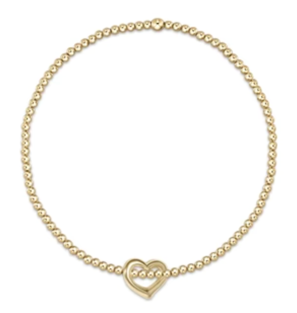 Enewton Egirl Classic Gold 2mm Bead Bracelet - Love Small Gold Charm