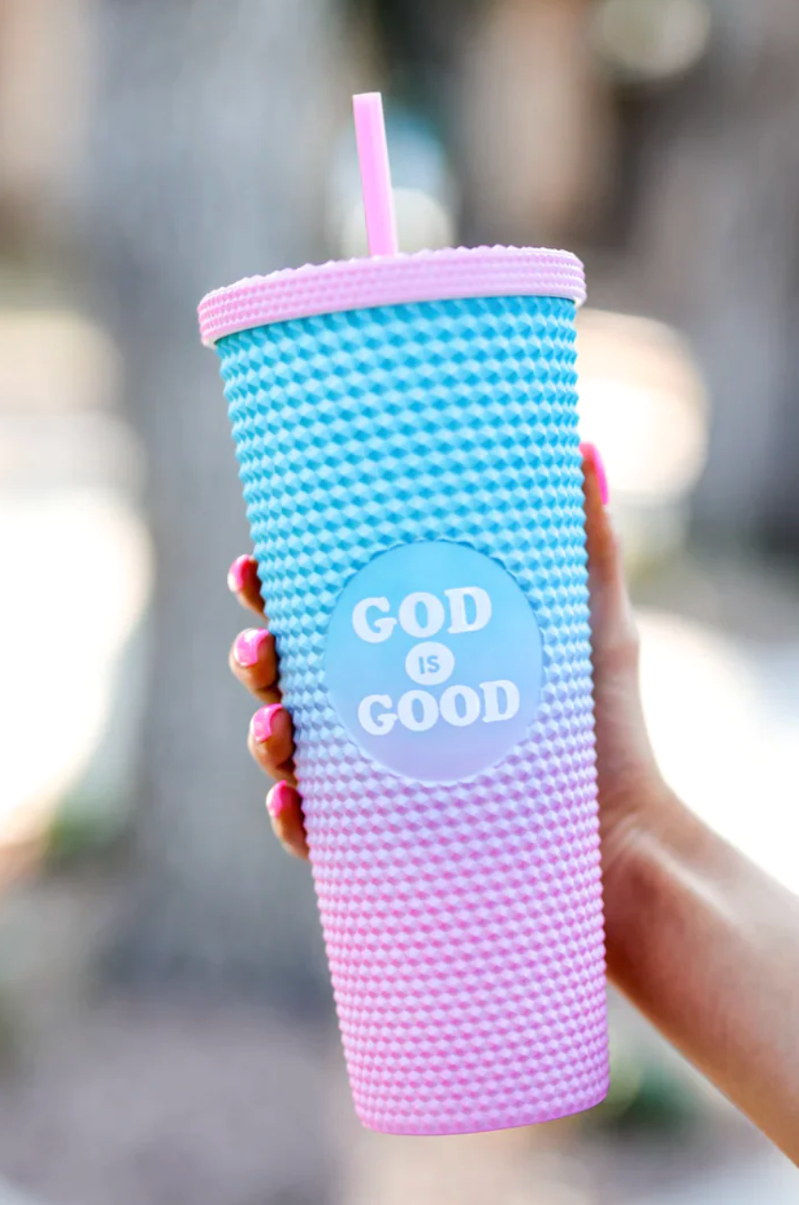 God Is Good Textured Tumbler