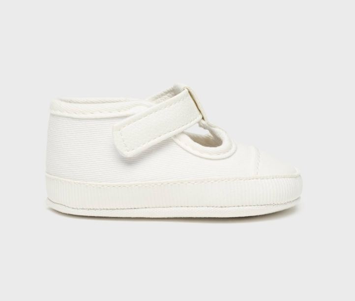 White T-Strap Canvas Shoe