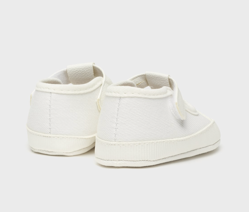 White T-Strap Canvas Shoe