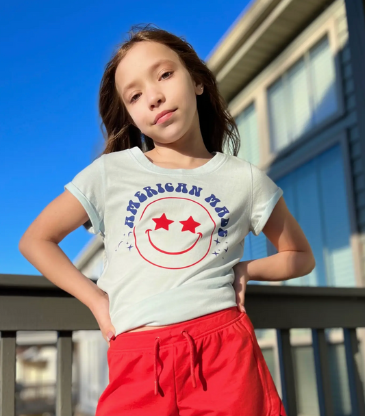 American Made Smiley Face Tee