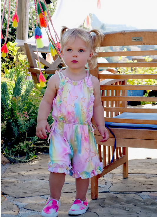 Pastel Star Rhinestone Romper