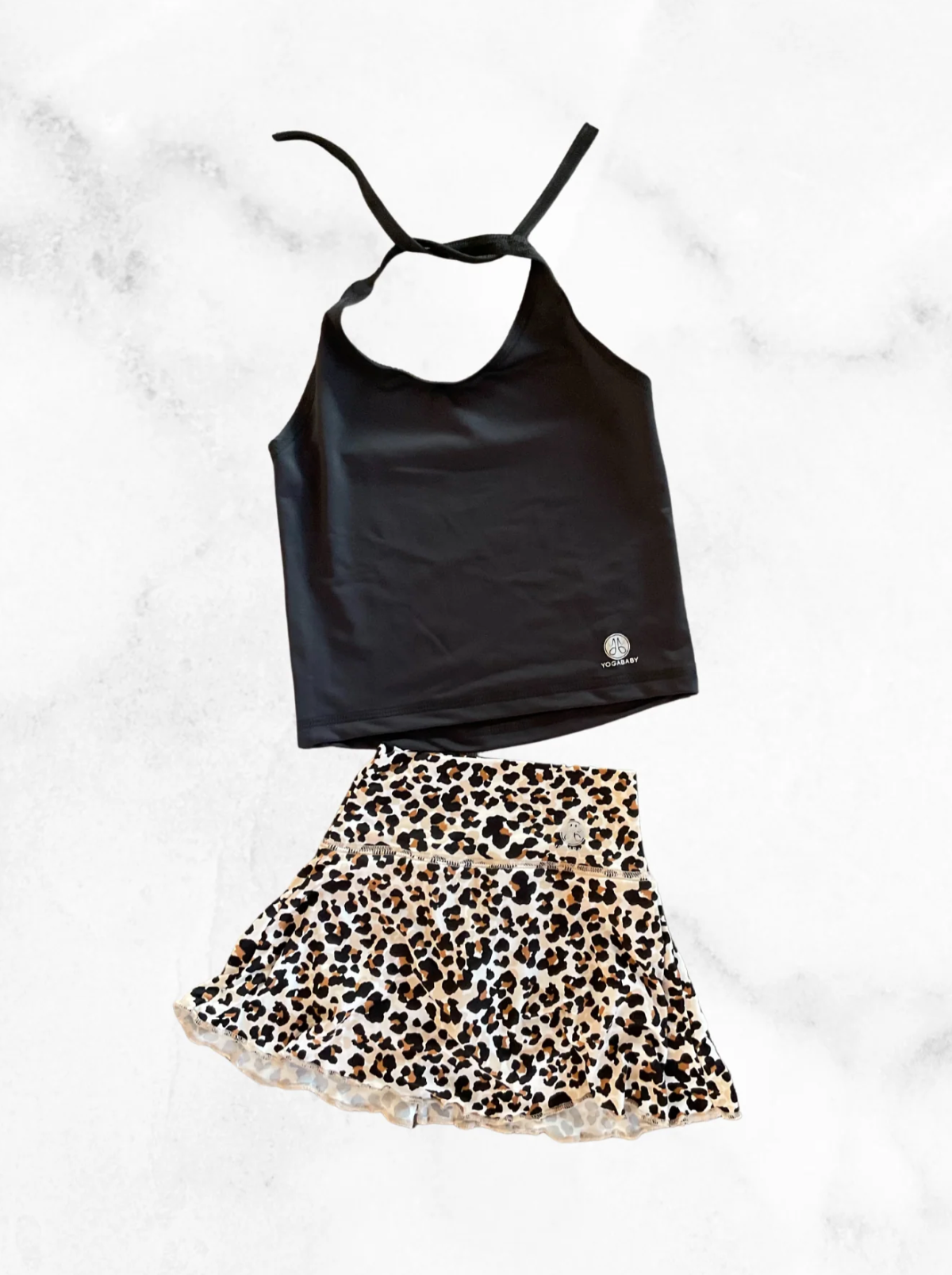 Tan Leopard Tennis Skirt