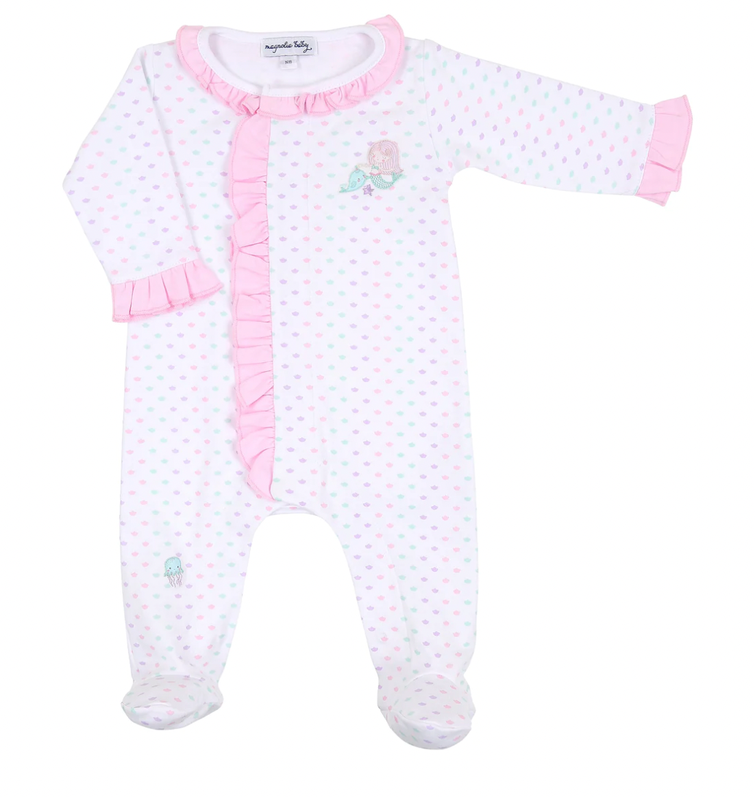Enchanting Mermaids Emb Ruffle Footie