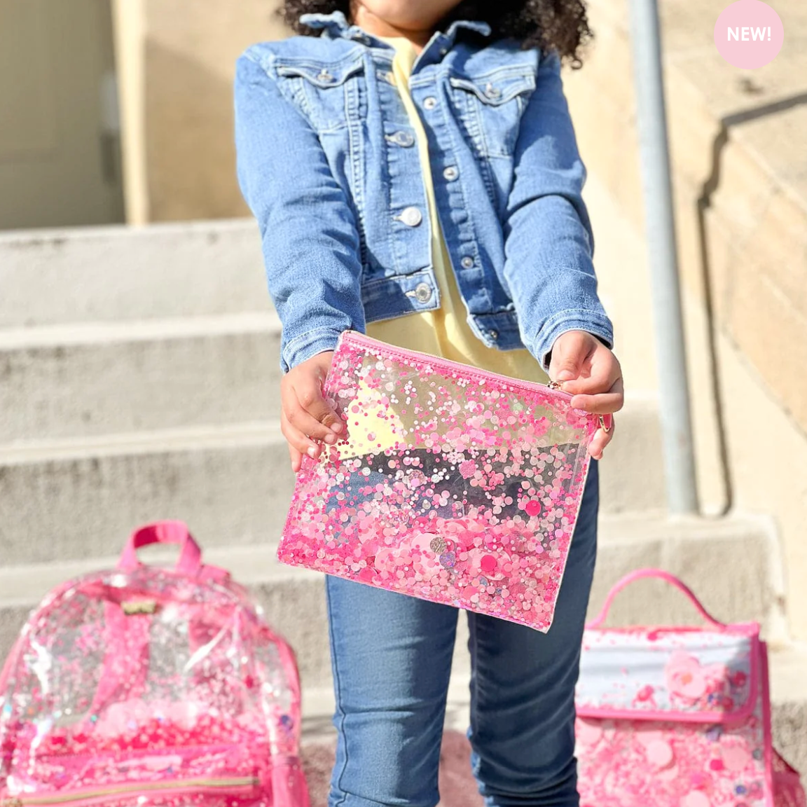 Pink Party Confetti Everything Pouch