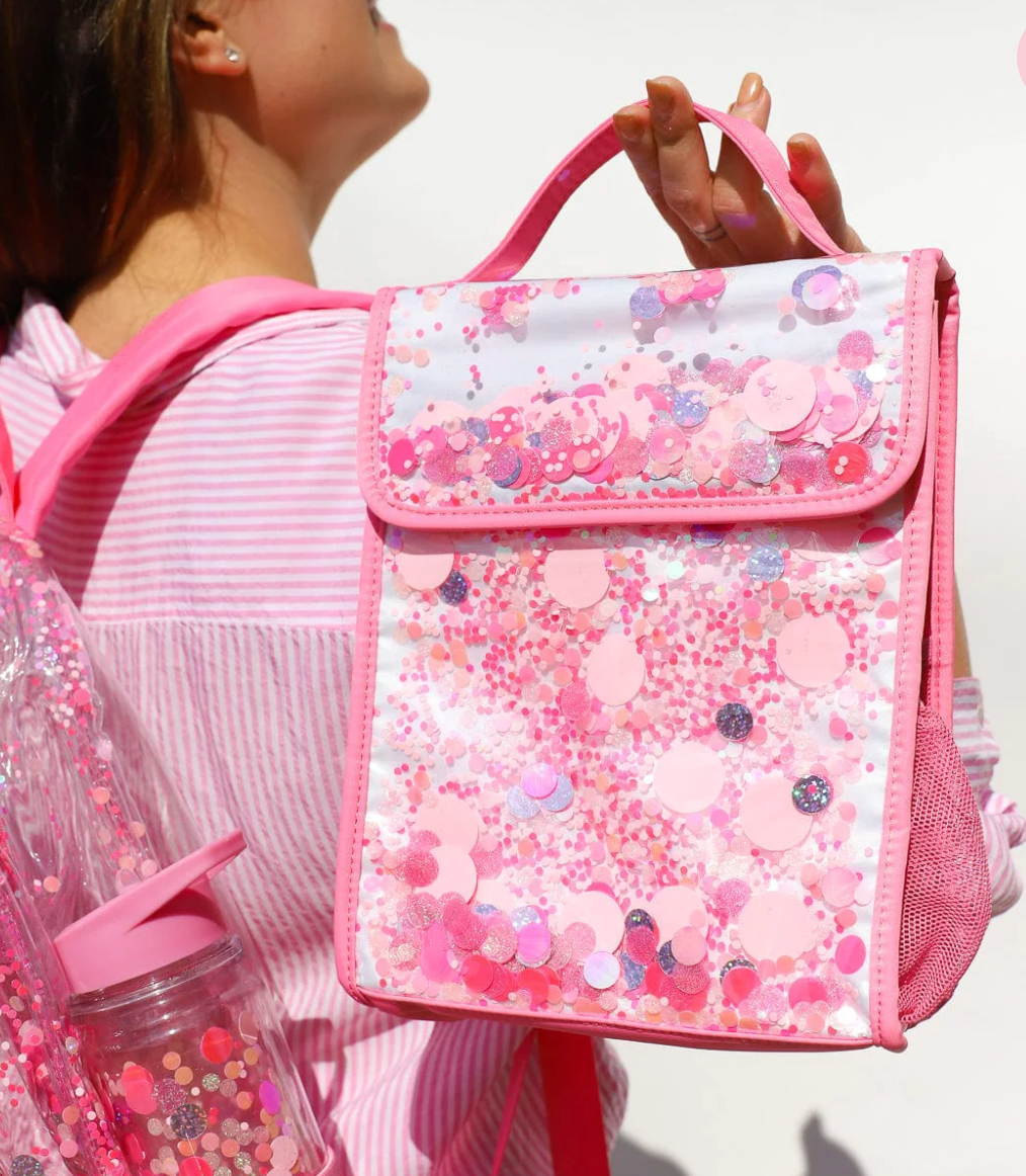 Pink Party Confetti Insulated Lunchbox