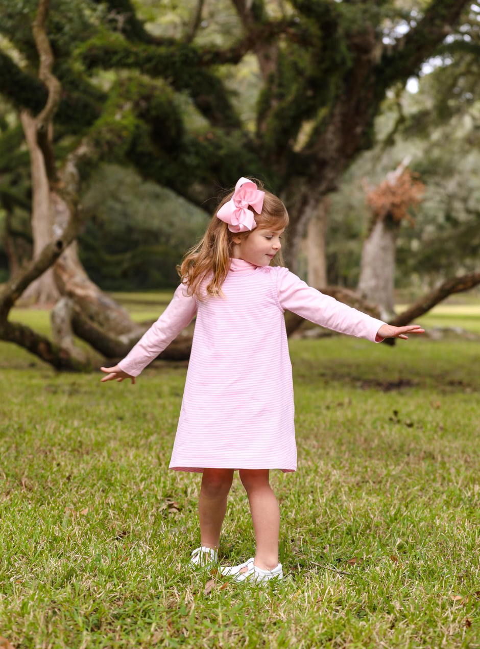 TSK Caroline Dress Light Pink Stripe