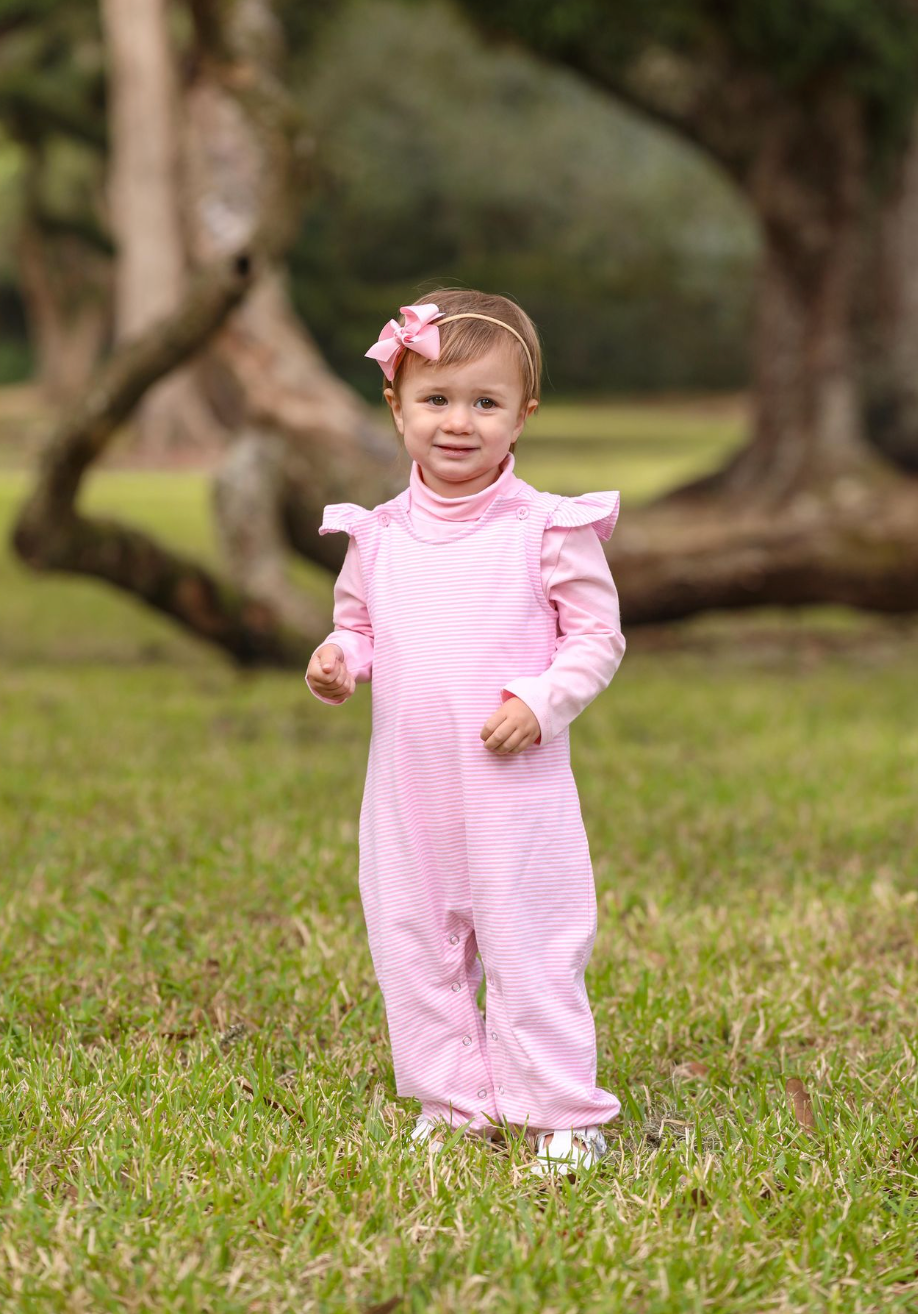 TSK Caroline Romper Light Pink Stripe