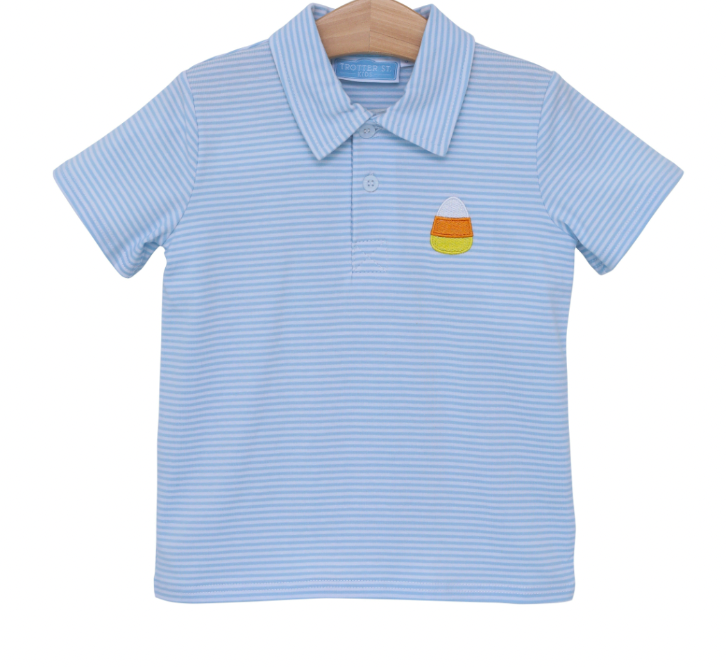 TSK Candy Corn Applique Polo