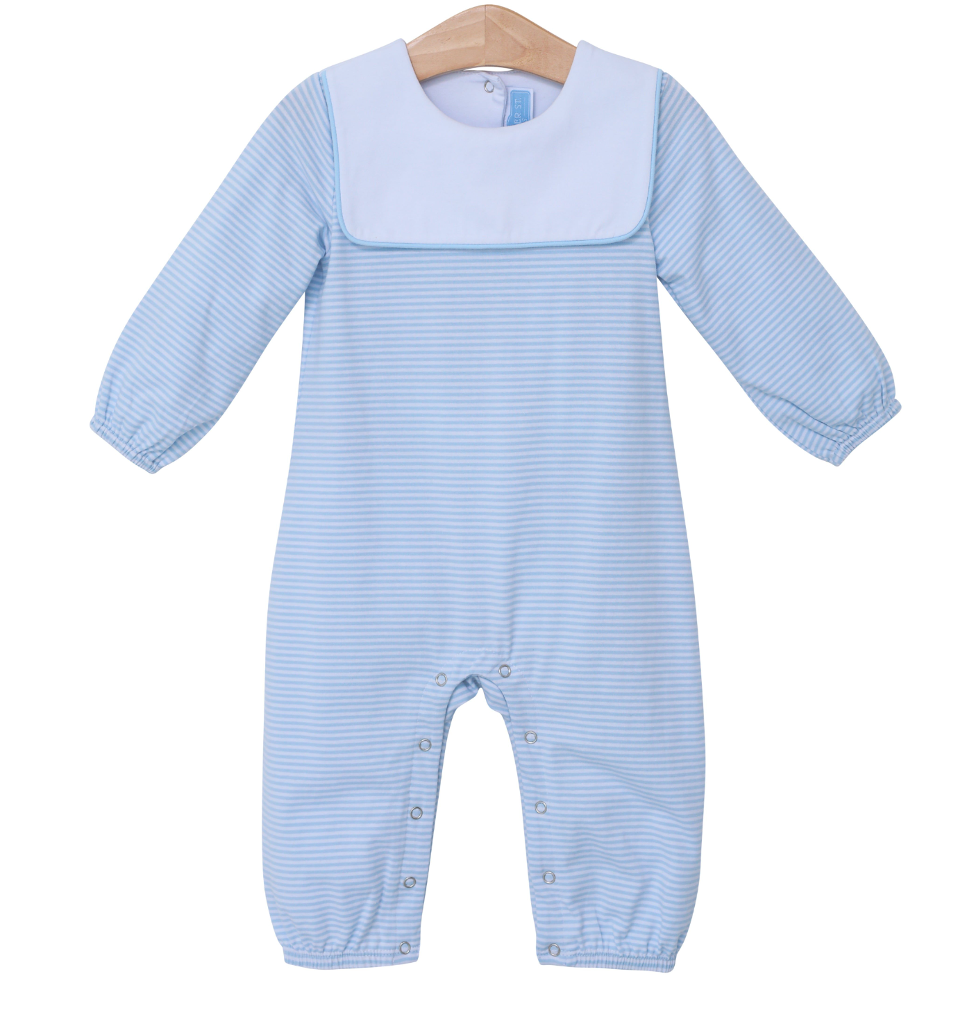 TSK Lucas Romper Light Blue Stripe