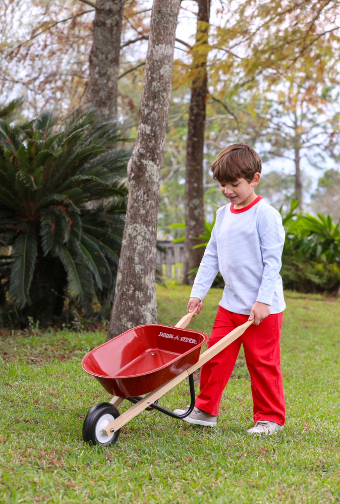 TSK Miller Long Sleeve Pants Set Light Blue Stripe/Red