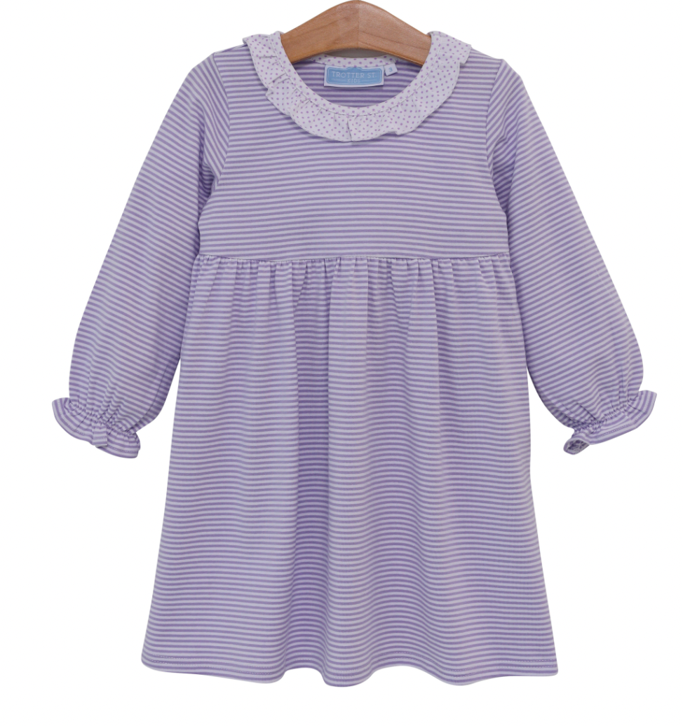 TSK Georgia Dress Lavender Stripe