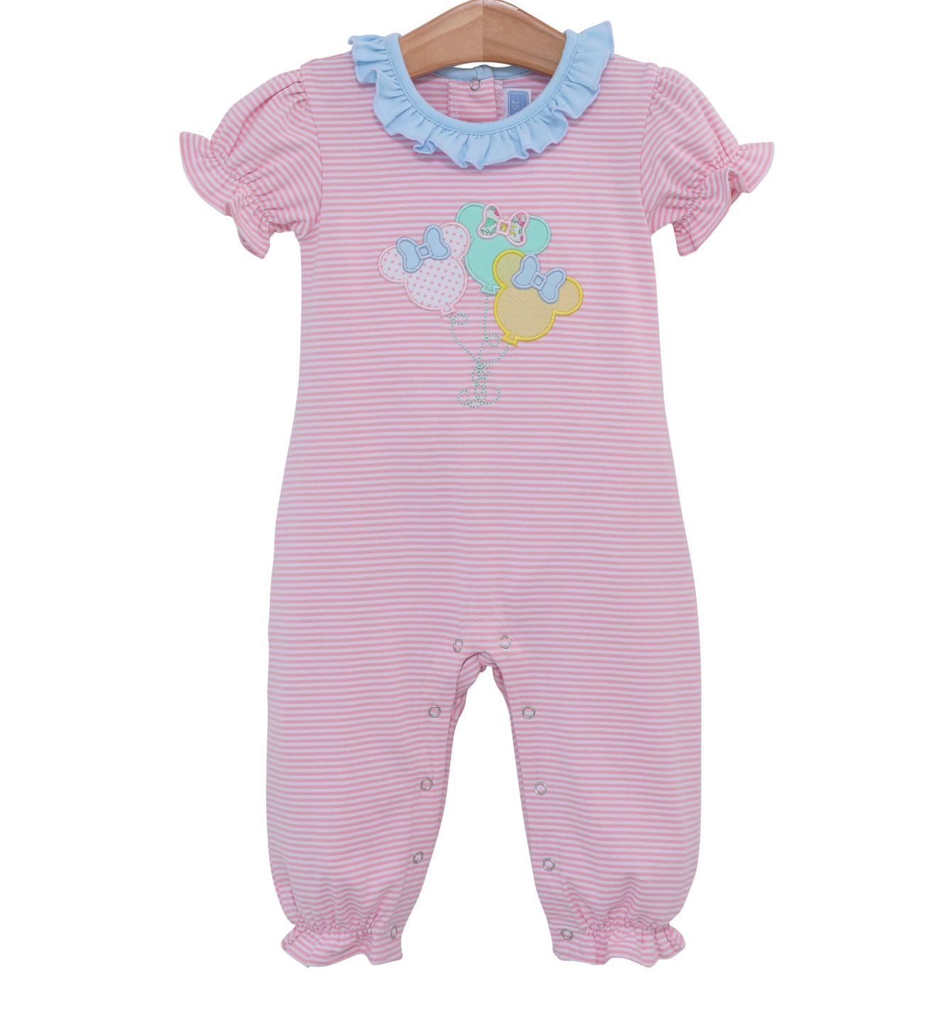 TSK Mouse Balloon Applique Ruffle Romper