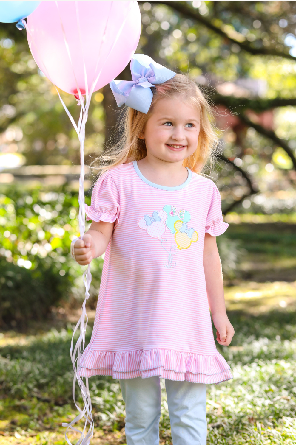 TSK Mouse Balloon Applique Ruffle Pants Set