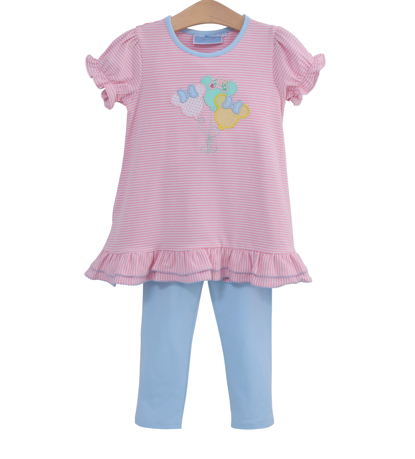 TSK Mouse Balloon Applique Ruffle Pants Set