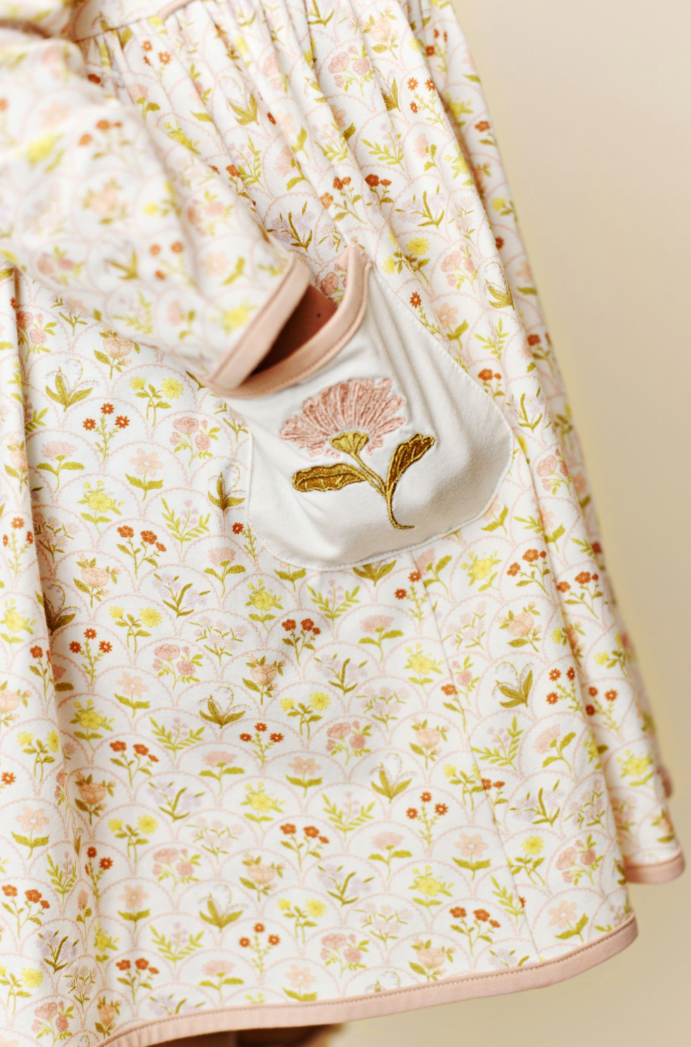 SB Autumn Wildflower Embroidery Pocket Dress