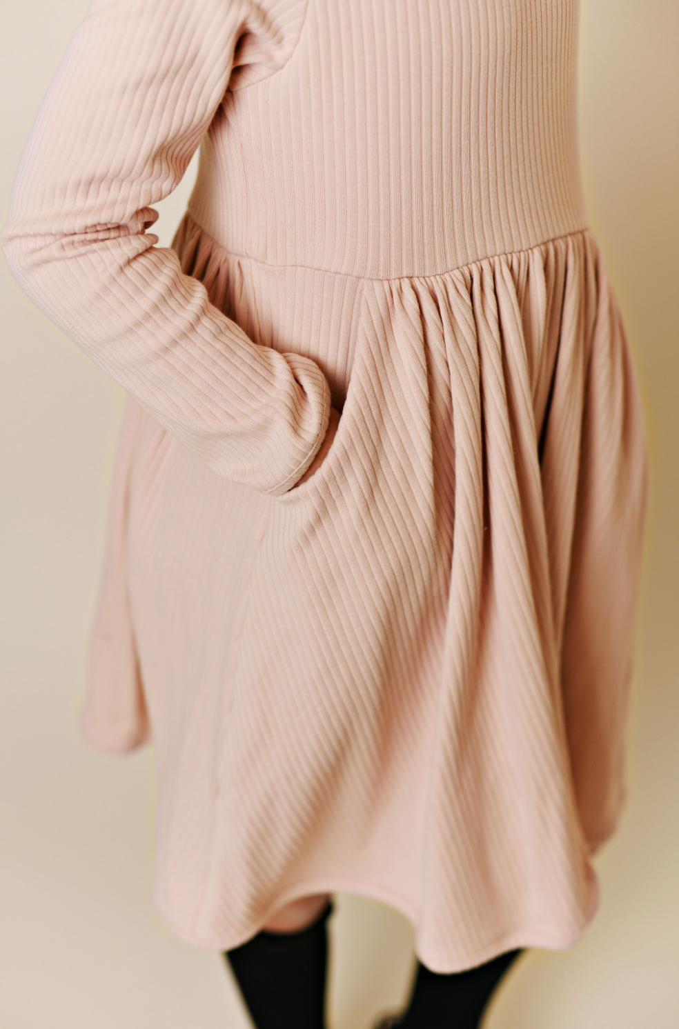 SB Mauve Ribbed Pocket Dress