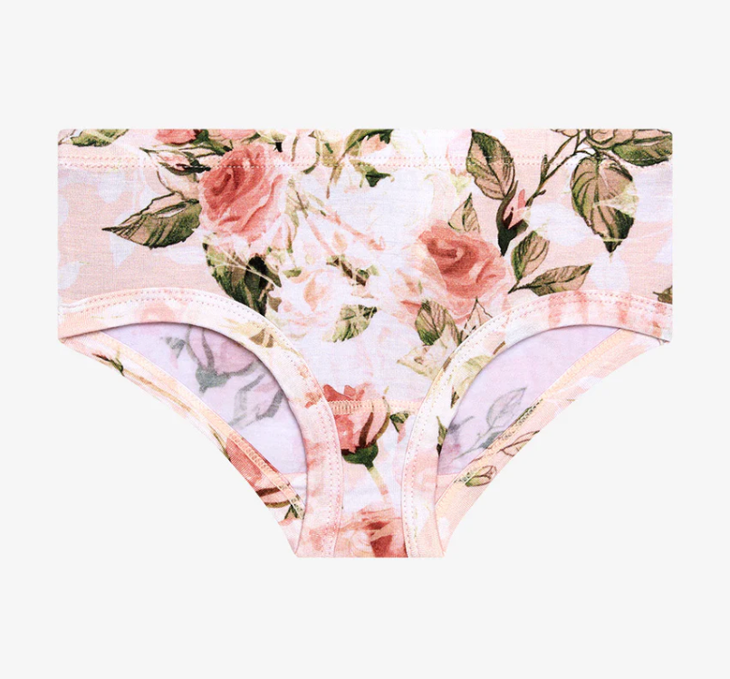 Posh Peanut Vintage Pink Rose Girls 3pc Brief Set