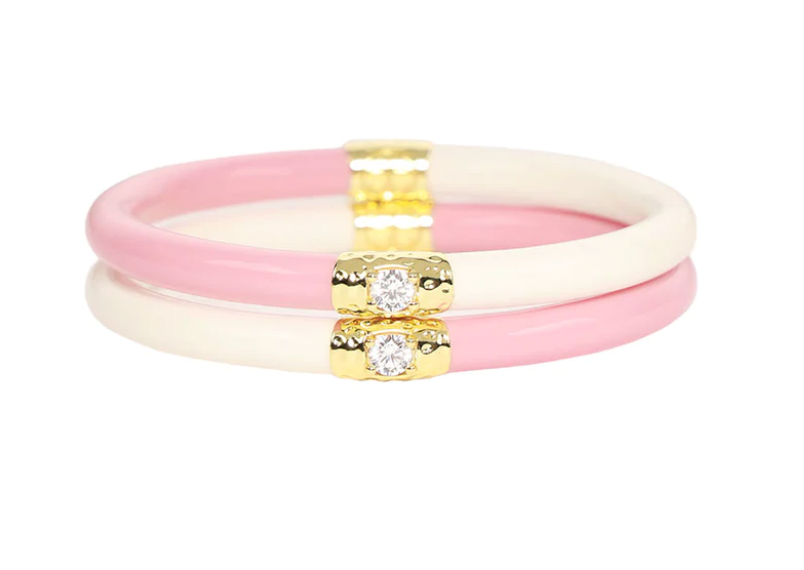Pink/Ivory Yin Yang Kids Bracelets